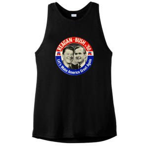 Reagan Bush 1980 Let's Make America Great Again Ladies PosiCharge Tri-Blend Wicking Tank