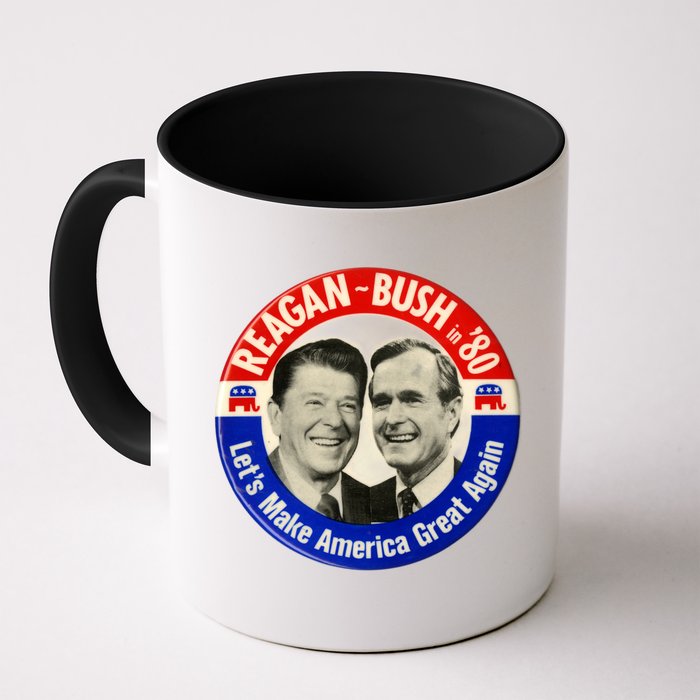 Reagan Bush 1980 Let's Make America Great Again Mug
