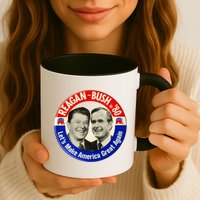 Reagan Bush 1980 Let's Make America Great Again Mug