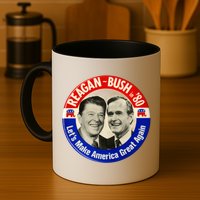 Reagan Bush 1980 Let's Make America Great Again Mug