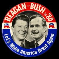 Reagan Bush 1980 Let's Make America Great Again Mug