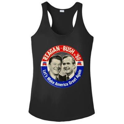 Reagan Bush 1980 Let's Make America Great Again Ladies PosiCharge Competitor Racerback Tank