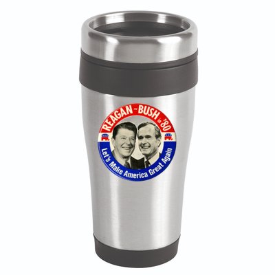 Reagan Bush 1980 Let's Make America Great Again 16oz Travel Tumbler
