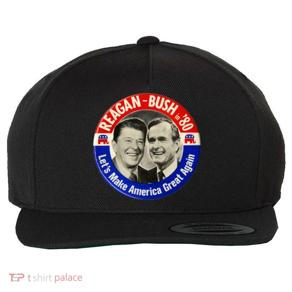 Reagan Bush 1980 Let's Make America Great Again Wool Snapback Cap