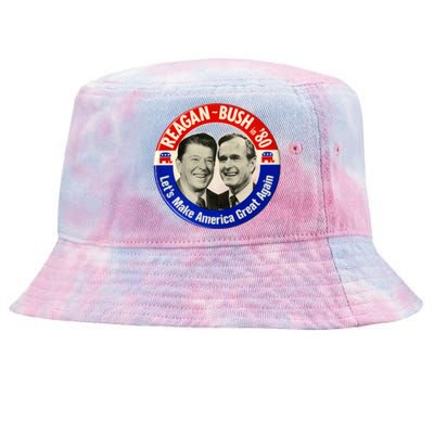 Reagan Bush 1980 Let's Make America Great Again Tie-Dyed Bucket Hat