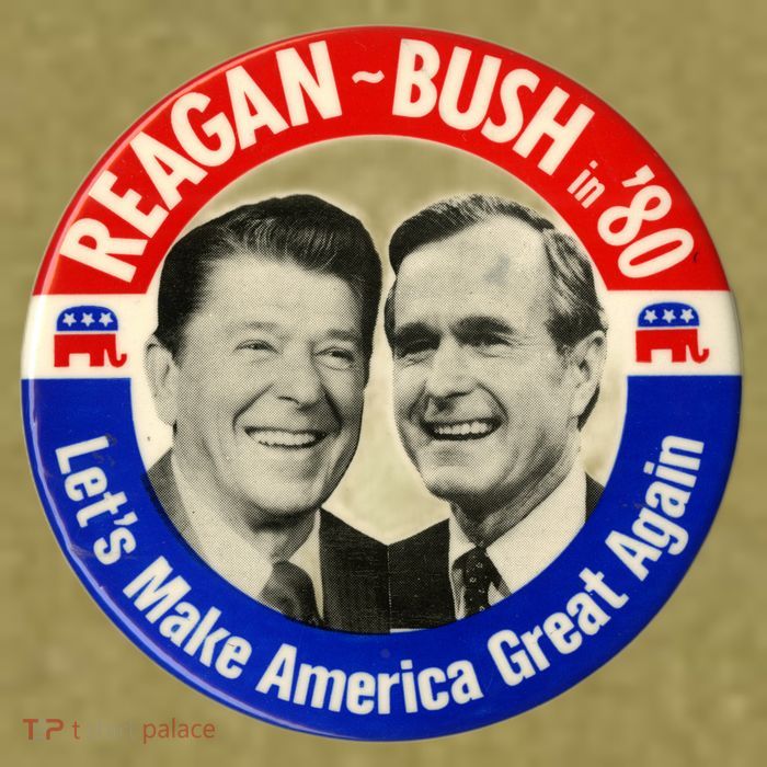 Reagan Bush 1980 Let's Make America Great Again Garment-Dyed Women's Muscle Tee