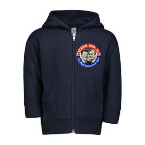 Reagan Bush 1980 Let's Make America Great Again Toddler Zip Fleece Hoodie