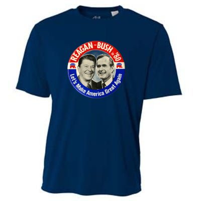 Reagan Bush 1980 Let's Make America Great Again Cooling Performance Crew T-Shirt