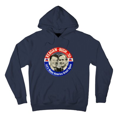 Reagan Bush 1980 Let's Make America Great Again Hoodie