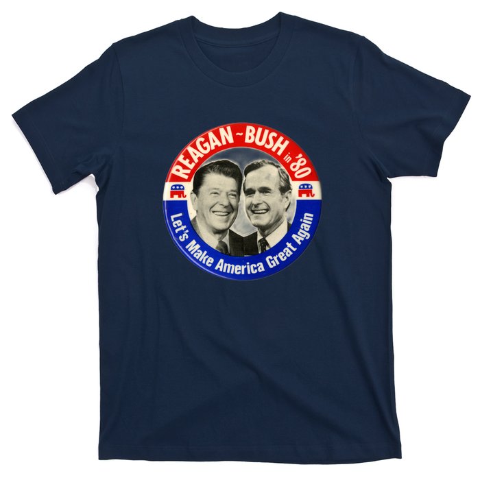 Reagan Bush 1980 Let's Make America Great Again T-Shirt