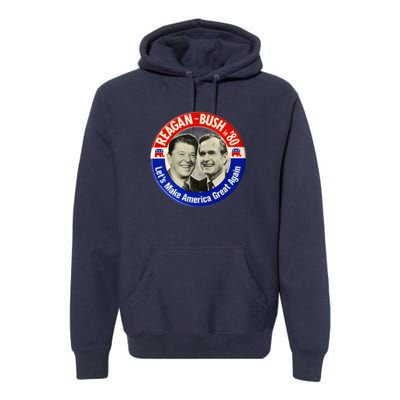 Reagan Bush 1980 Let's Make America Great Again Premium Hoodie