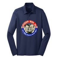 Reagan Bush 1980 Let's Make America Great Again Silk Touch Performance Long Sleeve Polo