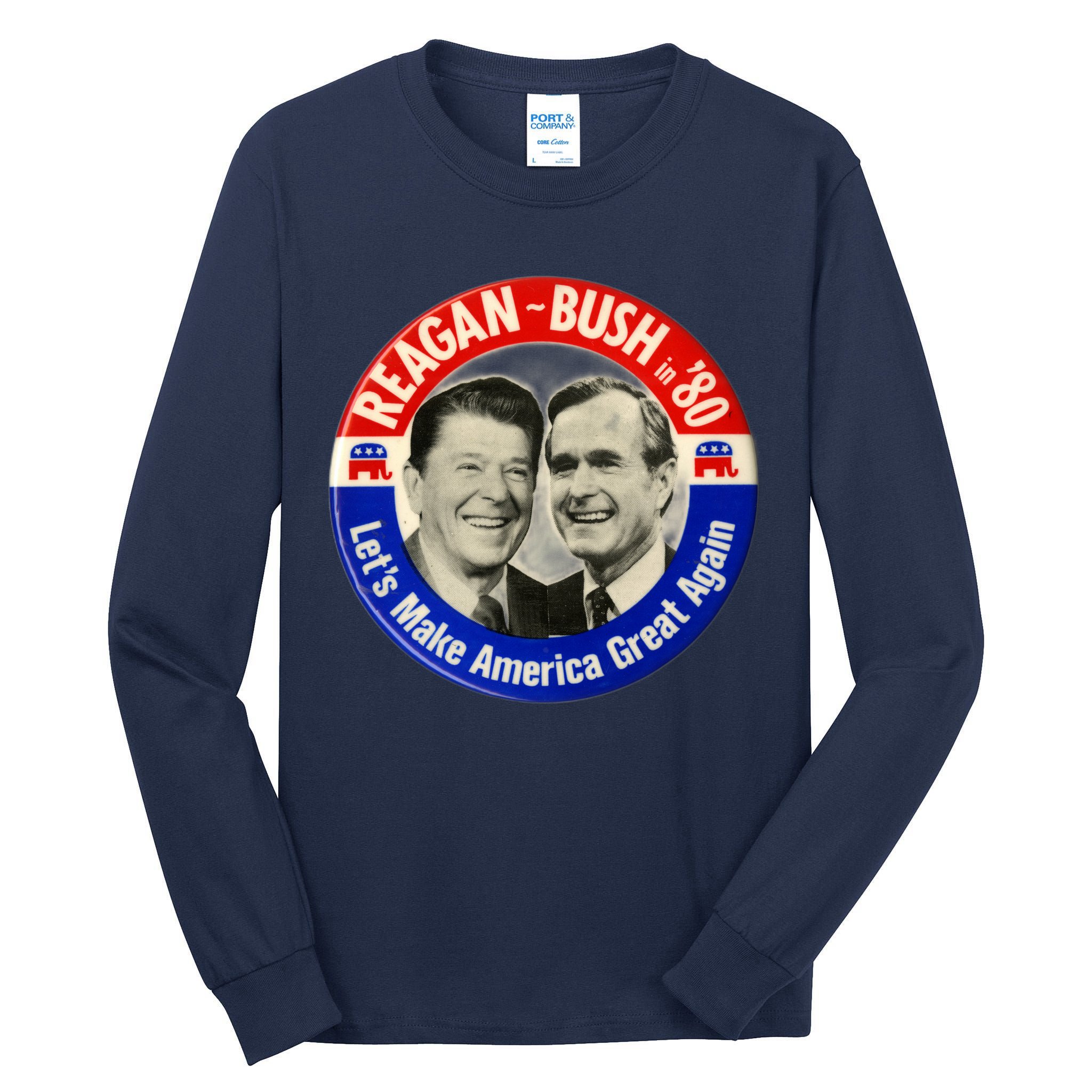 Reagan Bush 1980 Let's Make America Great Again Tall Long Sleeve T-Shirt