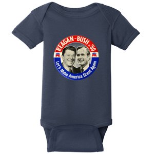 Reagan Bush 1980 Let's Make America Great Again Baby Bodysuit