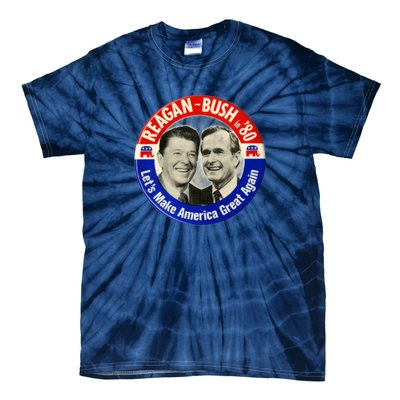 Reagan Bush 1980 Let's Make America Great Again Tie-Dye T-Shirt