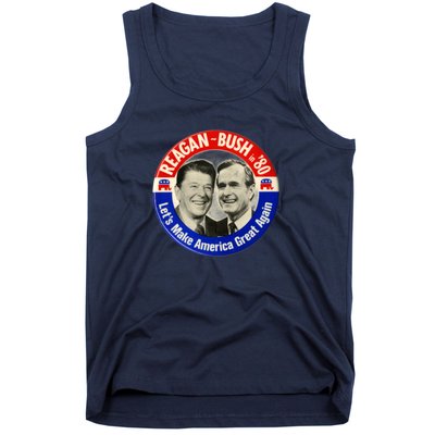 Reagan Bush 1980 Let's Make America Great Again Tank Top