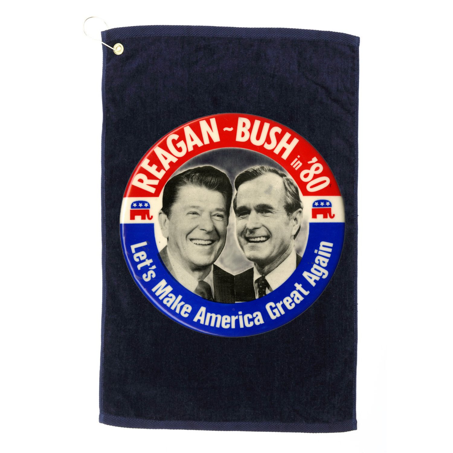 Reagan Bush 1980 Let's Make America Great Again Golf Towel
