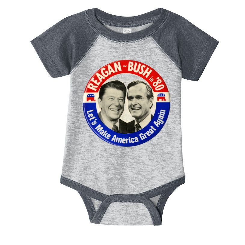 Reagan Bush 1980 Let's Make America Great Again Infant Baby Jersey Bodysuit