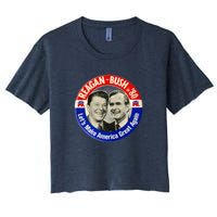 Reagan Bush 1980 Let's Make America Great Again Women's Crop Top Tee