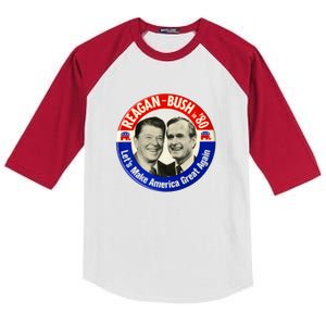 Reagan Bush 1980 Let's Make America Great Again Kids Colorblock Raglan Jersey