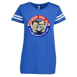 Reagan Bush 1980 Let's Make America Great Again Enza Ladies Jersey Football T-Shirt