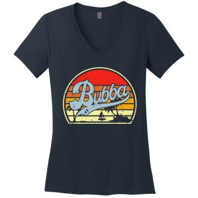 Retro Bubba 1 Best Fathers Day Gifts For Grandpa Women's V-Neck T-Shirt