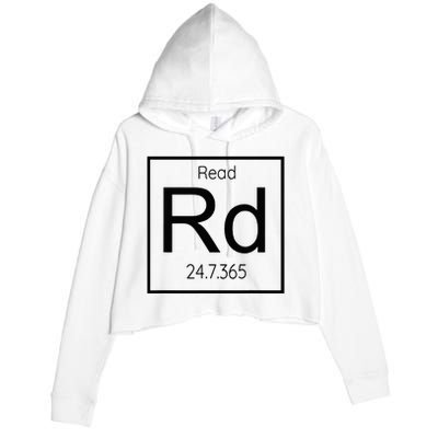 Read Books 247 Black Text Book Lover Crop Fleece Hoodie