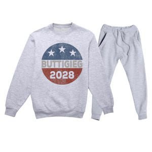 Retro Buddigieg 2028 Pete Buttigieg For President 2028 Premium Crewneck Sweatsuit Set