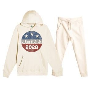 Retro Buddigieg 2028 Pete Buttigieg For President 2028 Premium Hooded Sweatsuit Set