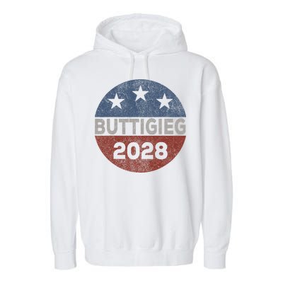 Retro Buddigieg 2028 Pete Buttigieg For President 2028 Garment-Dyed Fleece Hoodie