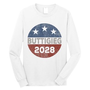 Retro Buddigieg 2028 Pete Buttigieg For President 2028 Long Sleeve Shirt