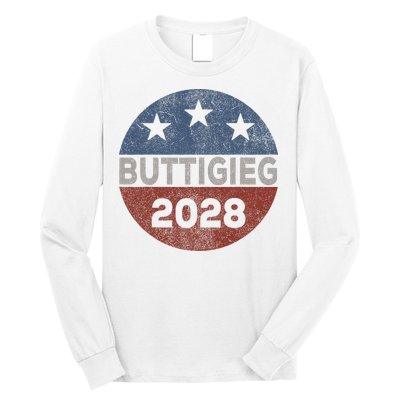 Retro Buddigieg 2028 Pete Buttigieg For President 2028 Long Sleeve Shirt