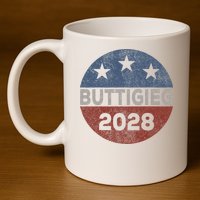Retro Buddigieg 2028 Pete Buttigieg For President 2028 11oz C Handle Ceramic Mug