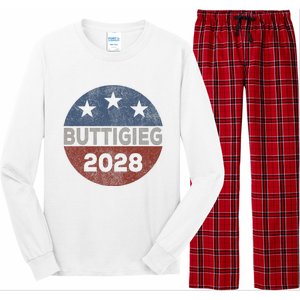 Retro Buddigieg 2028 Pete Buttigieg For President 2028 Long Sleeve Pajama Set