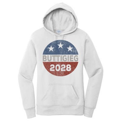 Retro Buddigieg 2028 Pete Buttigieg For President 2028 Women's Pullover Hoodie