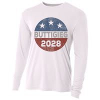 Retro Buddigieg 2028 Pete Buttigieg For President 2028 Cooling Performance Long Sleeve Crew