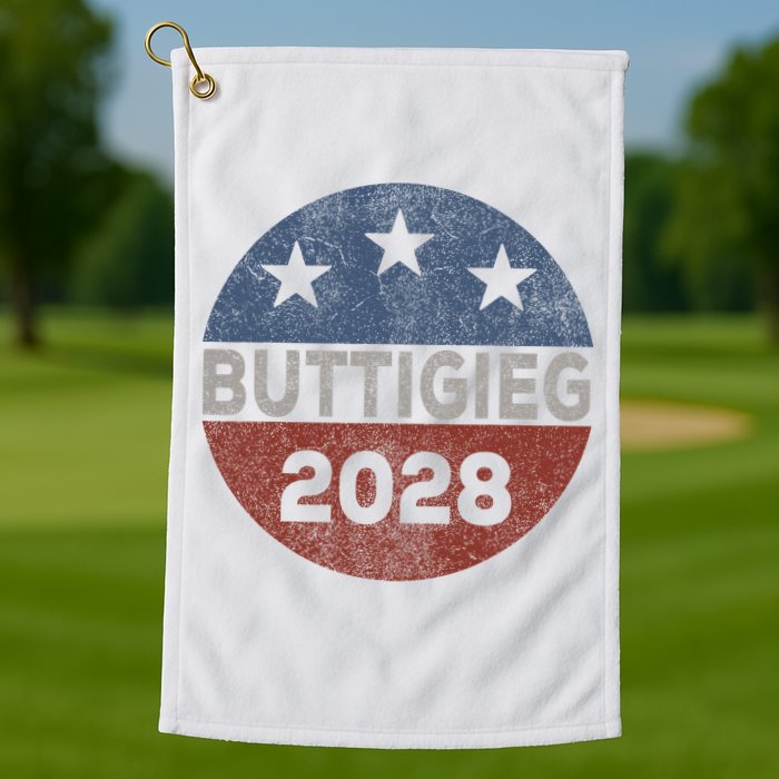 Retro Buddigieg 2028 Pete Buttigieg For President 2028 Golf Towel