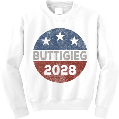 Retro Buddigieg 2028 Pete Buttigieg For President 2028 Kids Sweatshirt