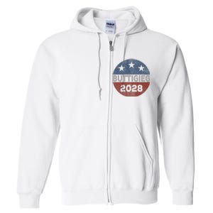 Retro Buddigieg 2028 Pete Buttigieg For President 2028 Full Zip Hoodie