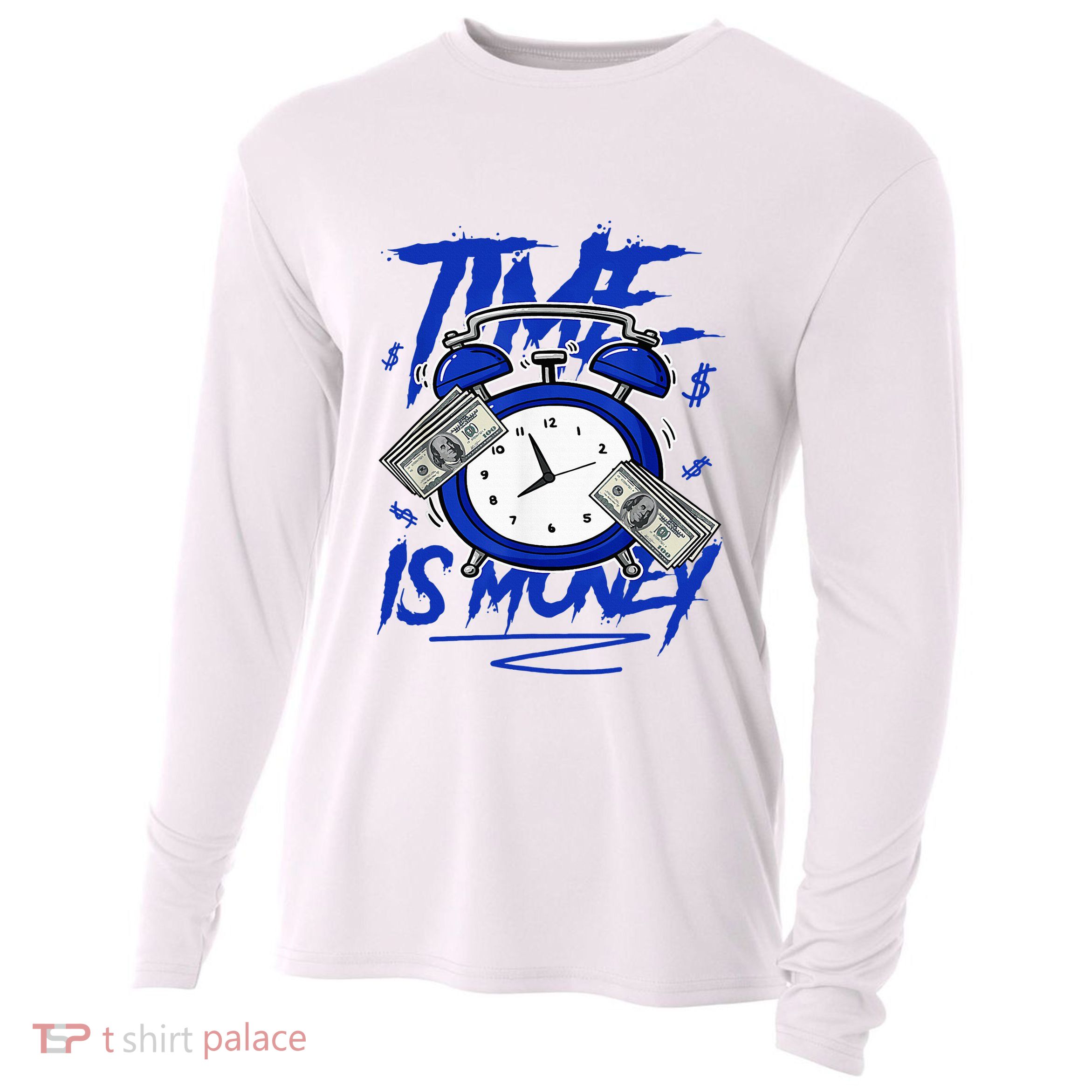 Racer Blue 5s To Match Time Is Money Shoes 5 Racer Blue Cooling Performance Long Sleeve Crew