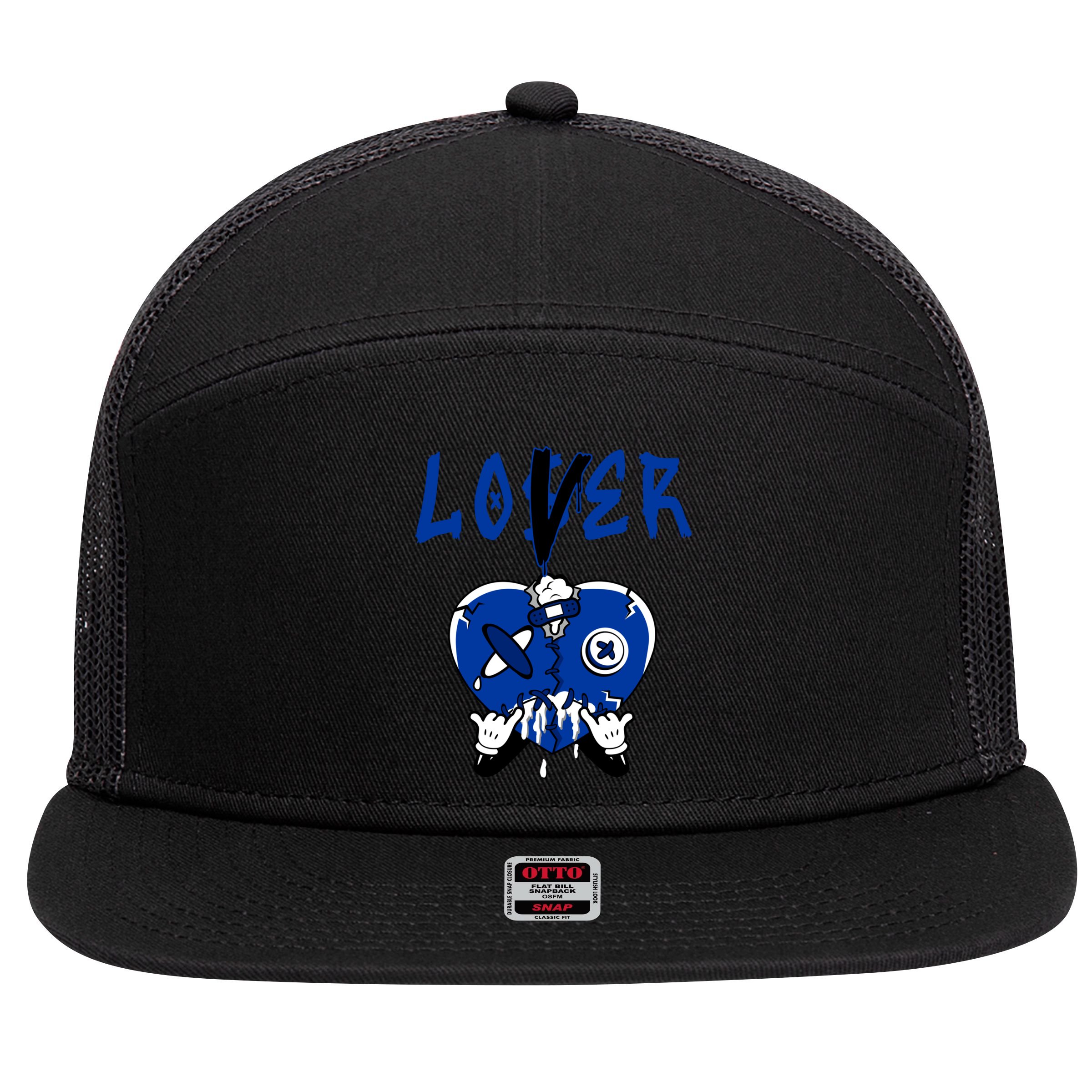 Racer Blue 5s Tee To Match Loser Lover Heart 5 Racer Blue 7 Panel Mesh Trucker Snapback Hat