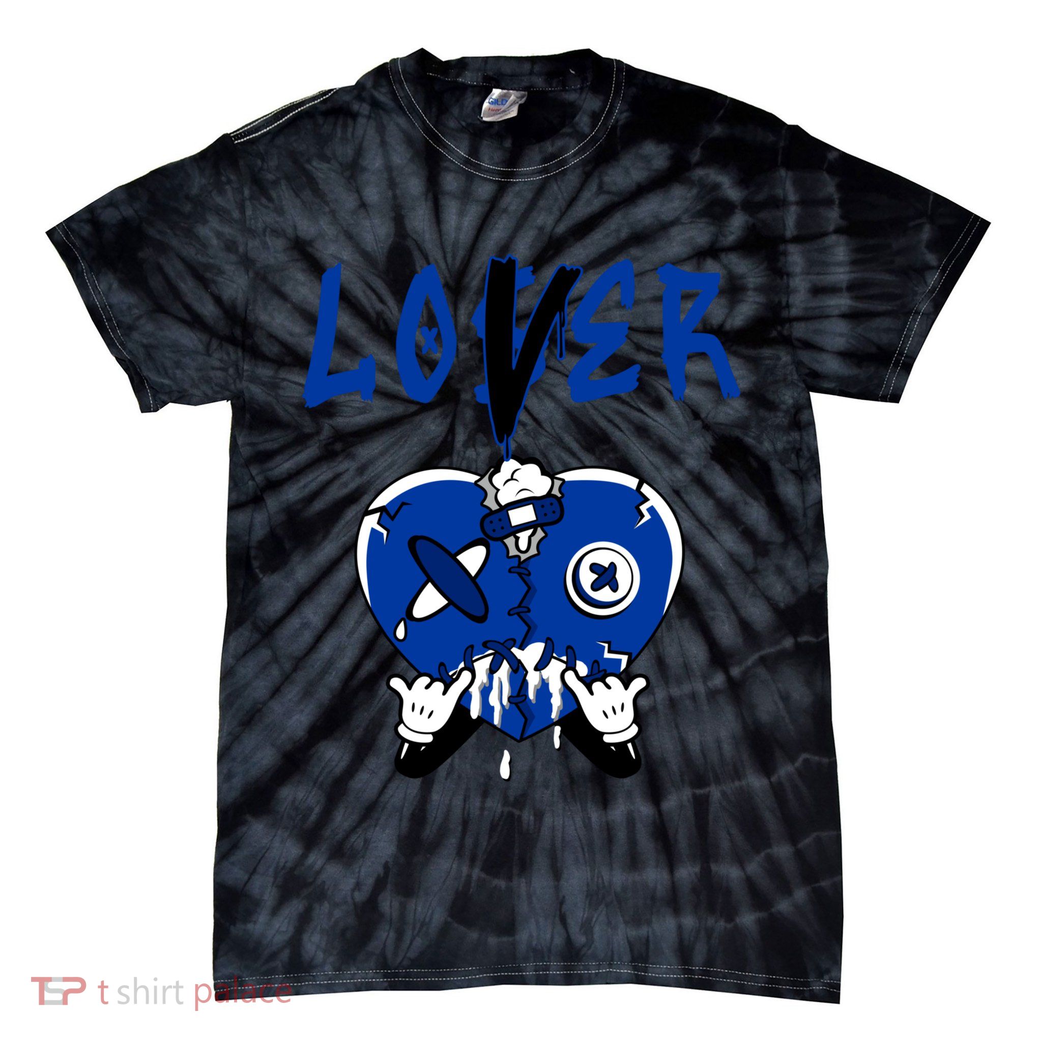 Racer Blue 5s Tee To Match Loser Lover Heart 5 Racer Blue Tie-Dye T-Shirt