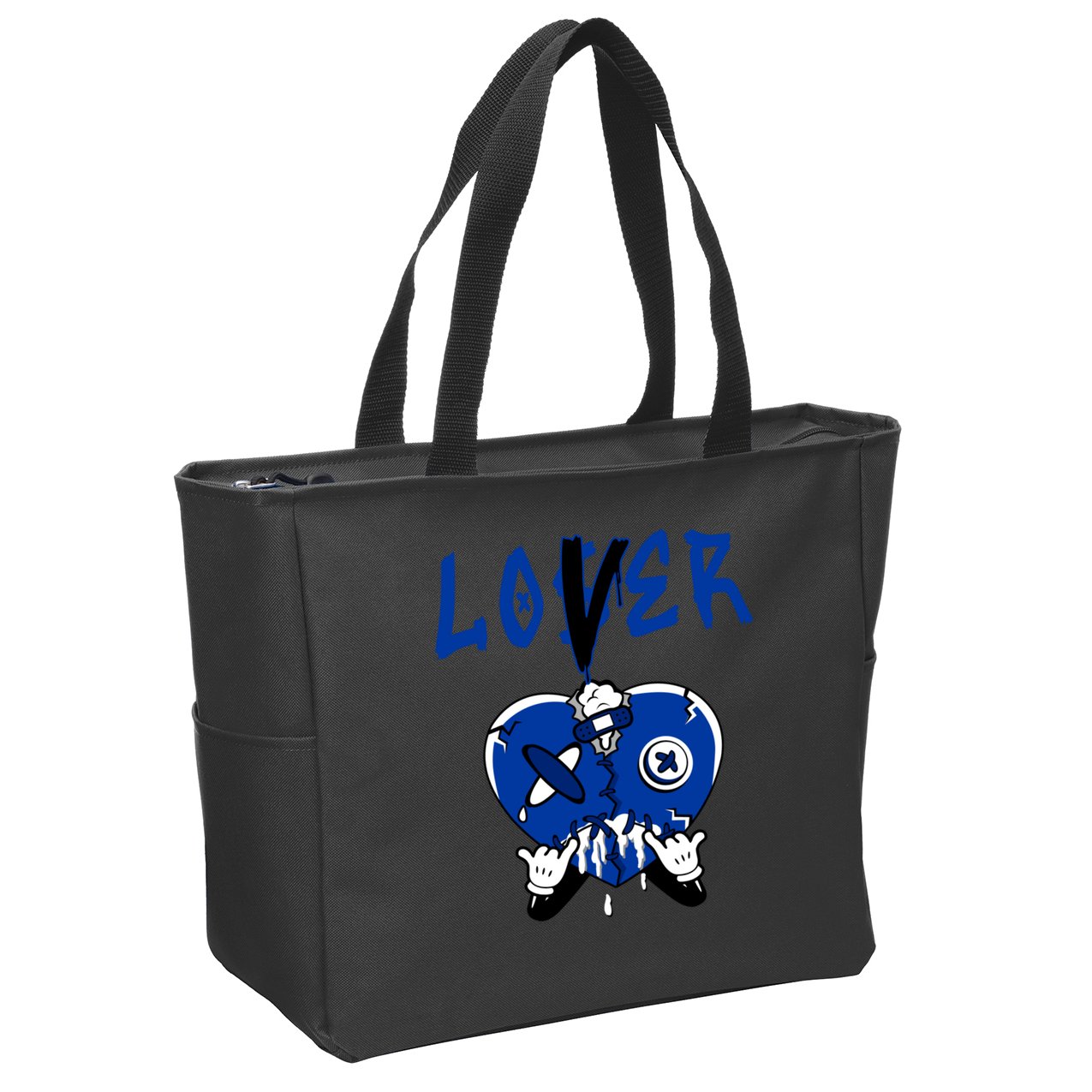 Racer Blue 5s Tee To Match Loser Lover Heart 5 Racer Blue Zip Tote Bag