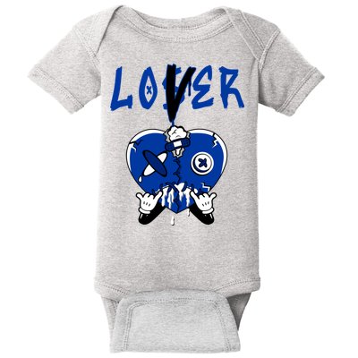 Racer Blue 5s Tee To Match Loser Lover Heart 5 Racer Blue Baby Bodysuit