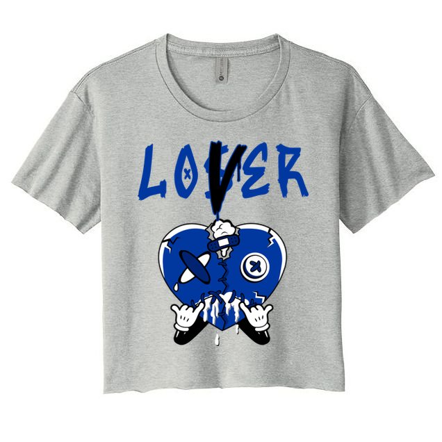 Racer Blue 5s Tee To Match Loser Lover Heart 5 Racer Blue Crop Top