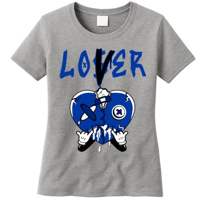 Racer Blue 5s Tee To Match Loser Lover Heart 5 Racer Blue Womens T-Shirt