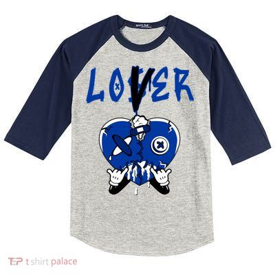 Racer Blue 5s Tee To Match Loser Lover Heart 5 Racer Blue Kids Colorblock Raglan Jersey