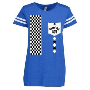 Rockabilly Bowling 50s Sock Hop Costumes Greaser Retro 1950s Enza Ladies Jersey Football T-Shirt