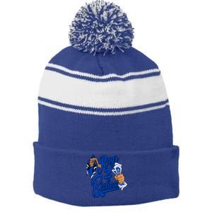 Racer Blue 5s Tee To Match Rag 2 Riches 5 Retro Racer Blue Stripe Pom Pom Beanie