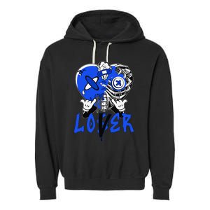 Racer Blue 5s Tee To Match Loser Lover Heart 5 Racer Blue Garment-Dyed Fleece Hoodie